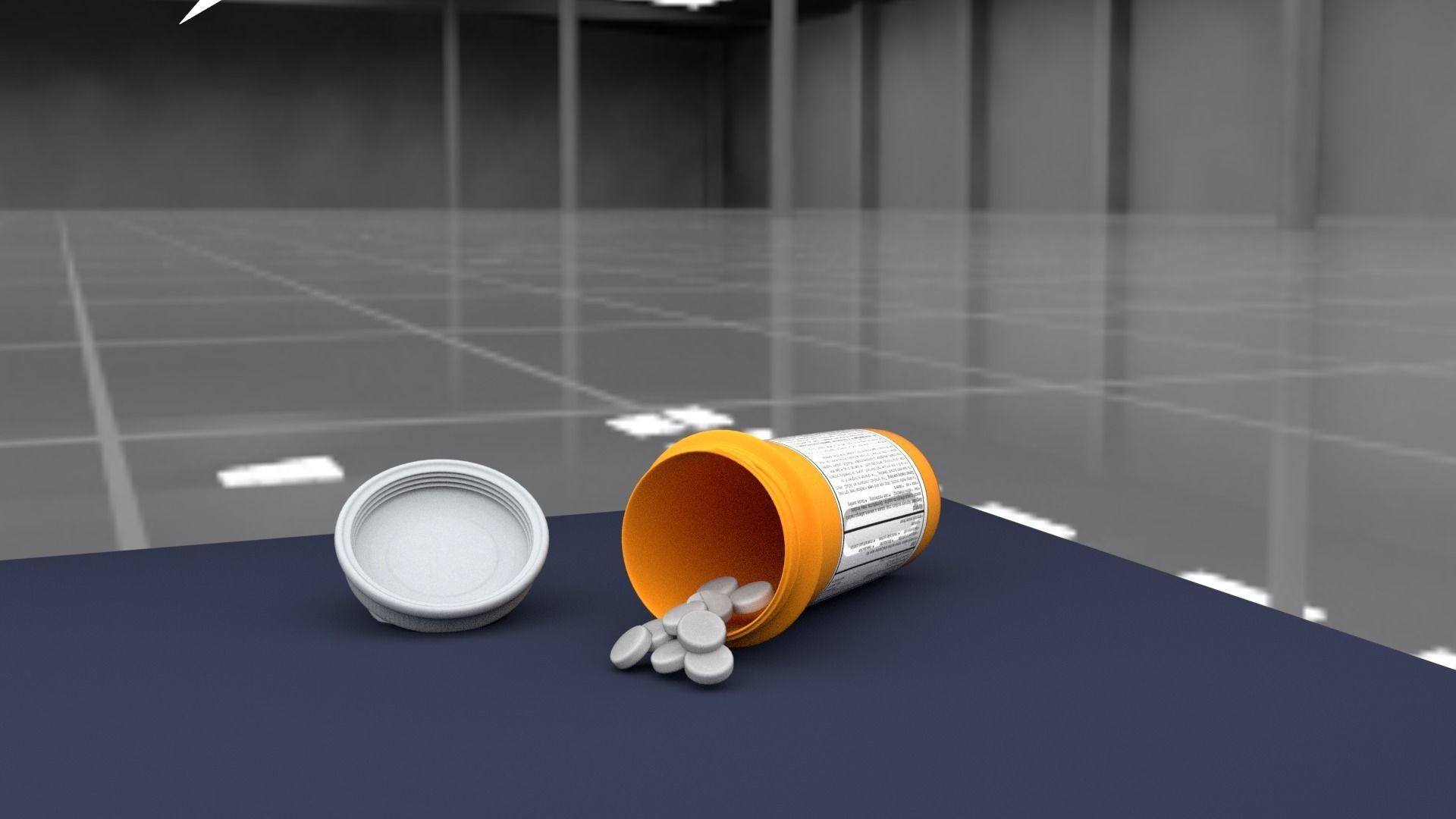 Painkiller pill bottle Low-poly 3D model_2