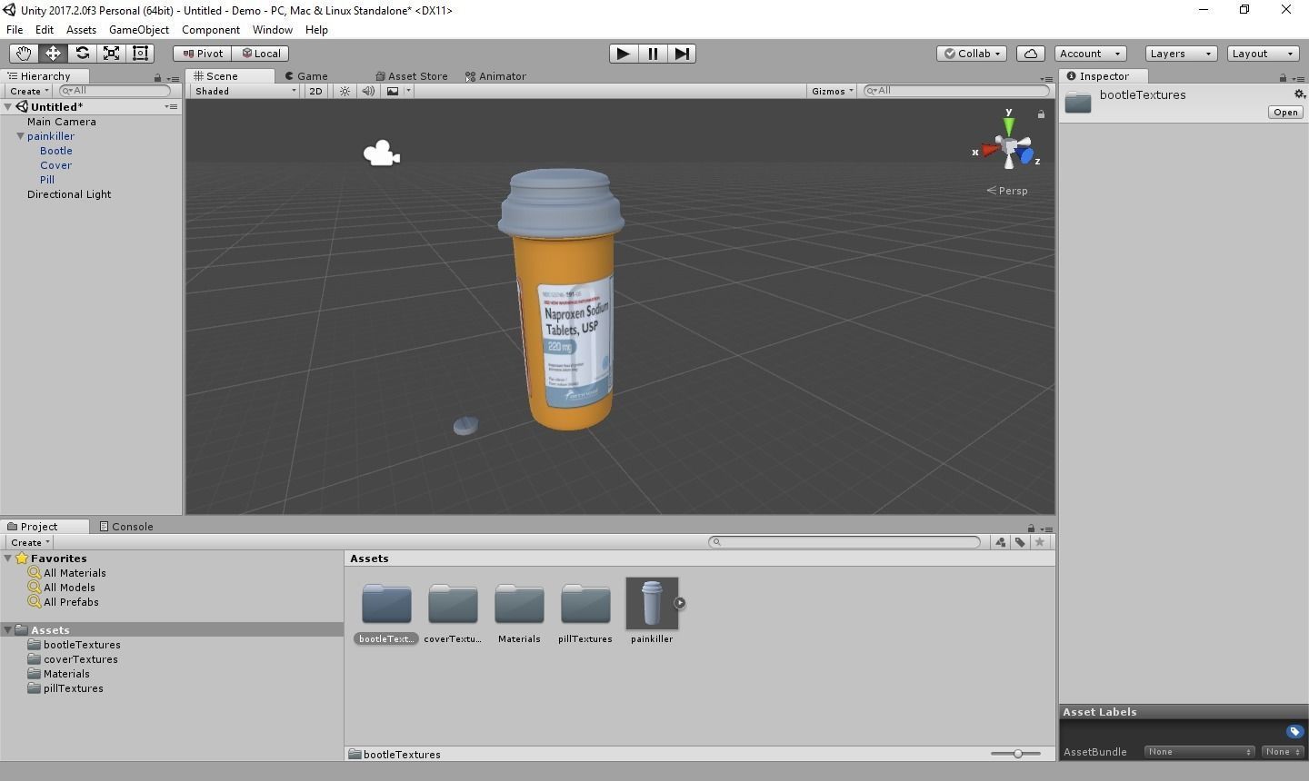 Painkiller pill bottle Low-poly 3D model_5