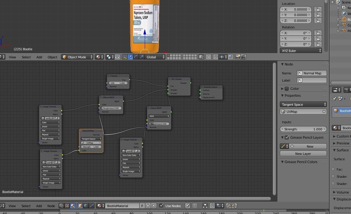 Painkiller pill bottle Low-poly 3D model_4