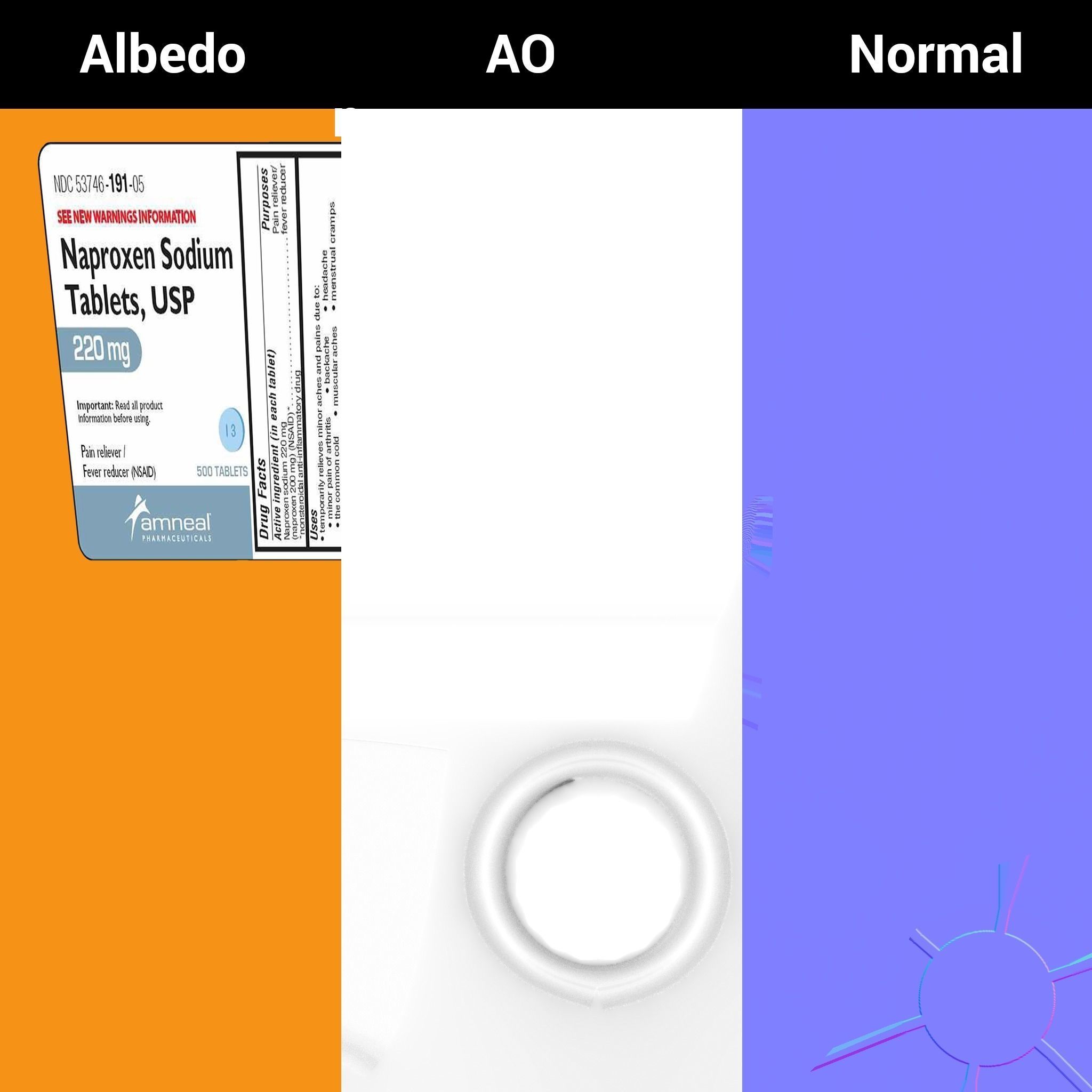 Painkiller pill bottle Low-poly 3D model_6