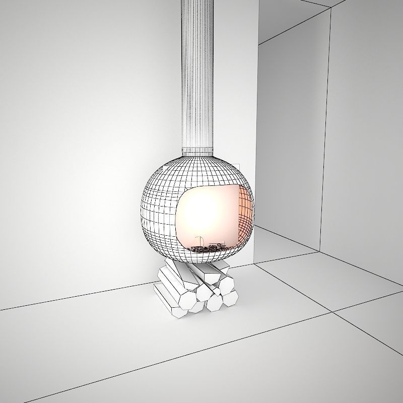 Fire place 01 3D model_6