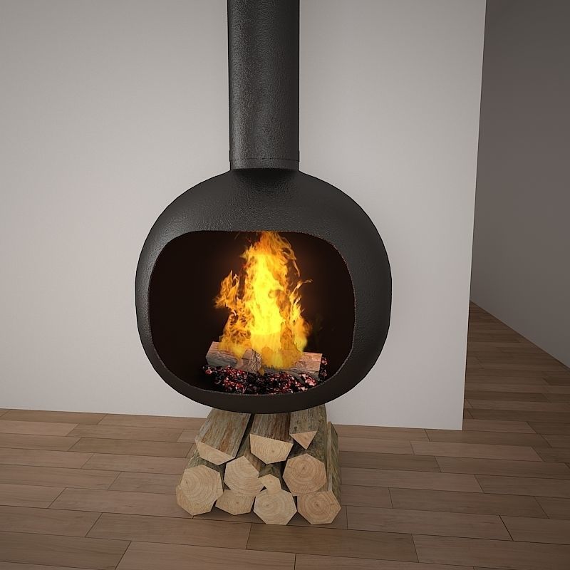 Fire place 01 3D model_2