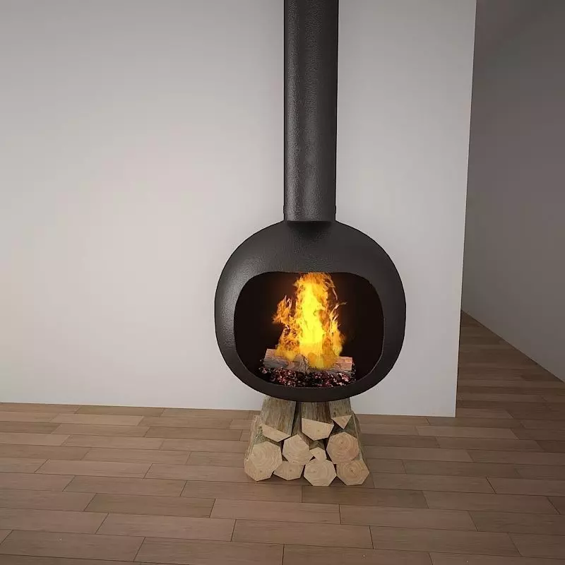 Fire place 01 3D model_0