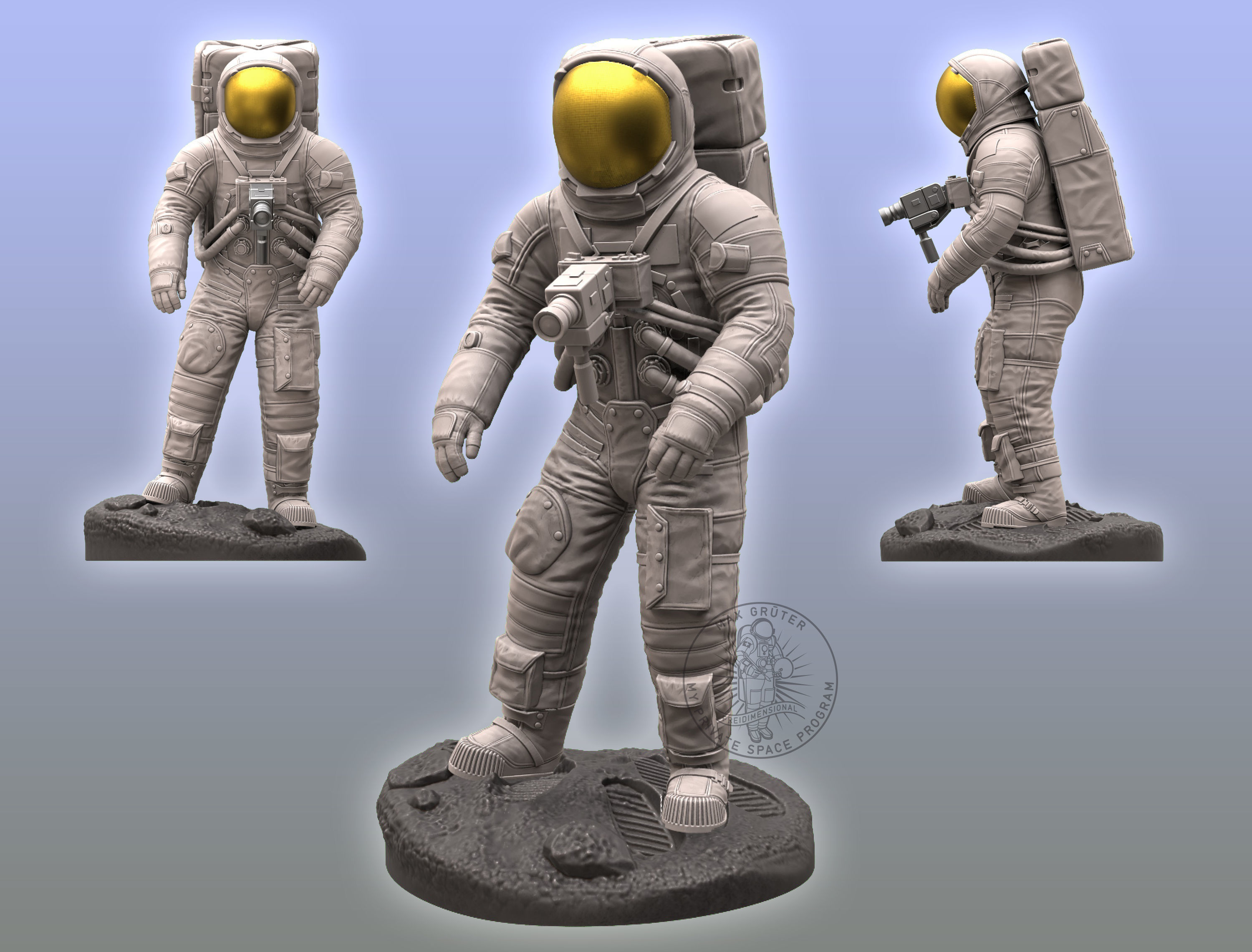 Apollo Astronaut Sculpture 3D print model_1