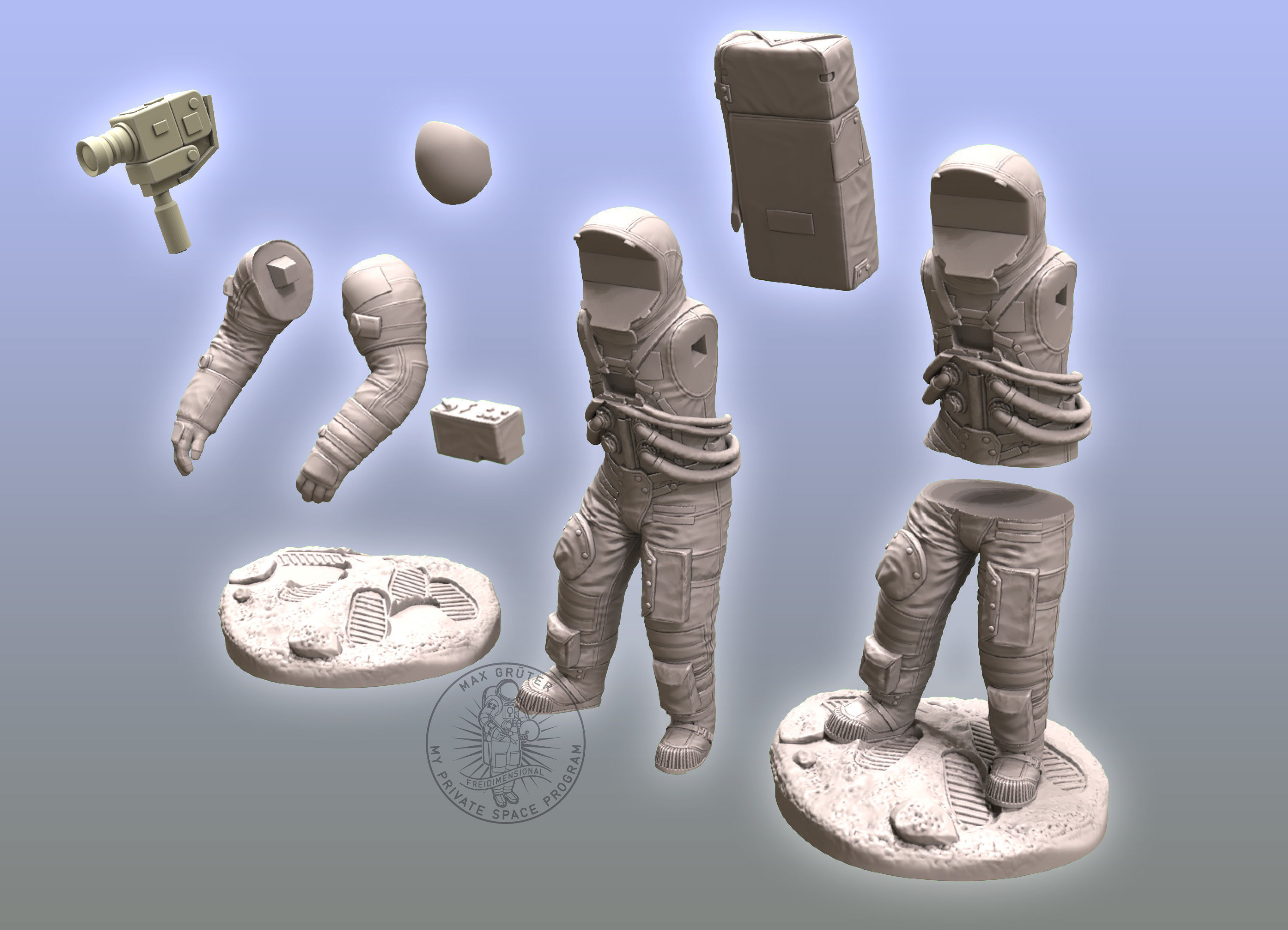 Apollo Astronaut Sculpture 3D print model_2