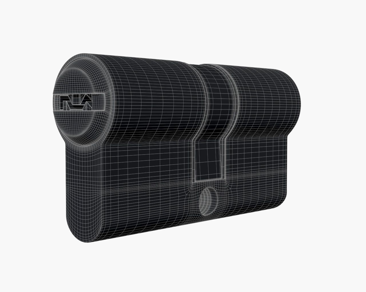 standard door profile cylinder PZ 3D model_4