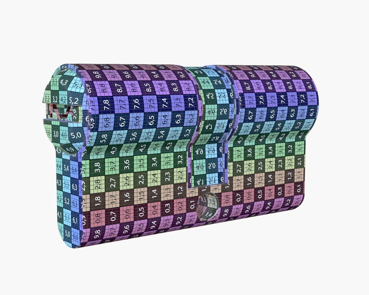 standard door profile cylinder PZ 3D model_5