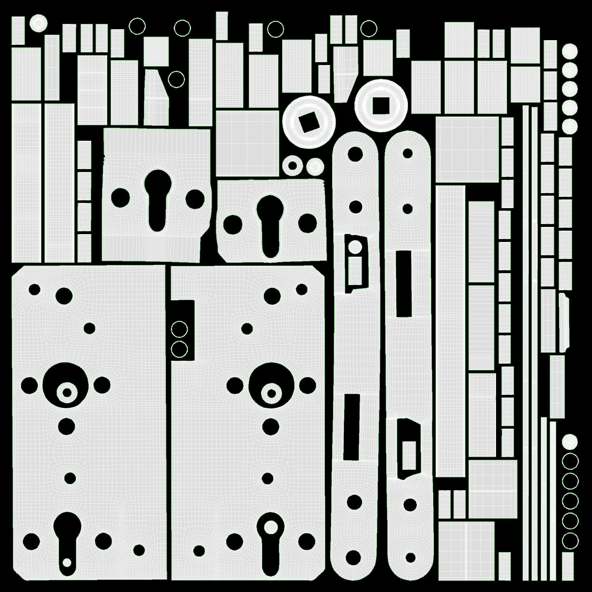 standard door lock for interior doors 3D model_8