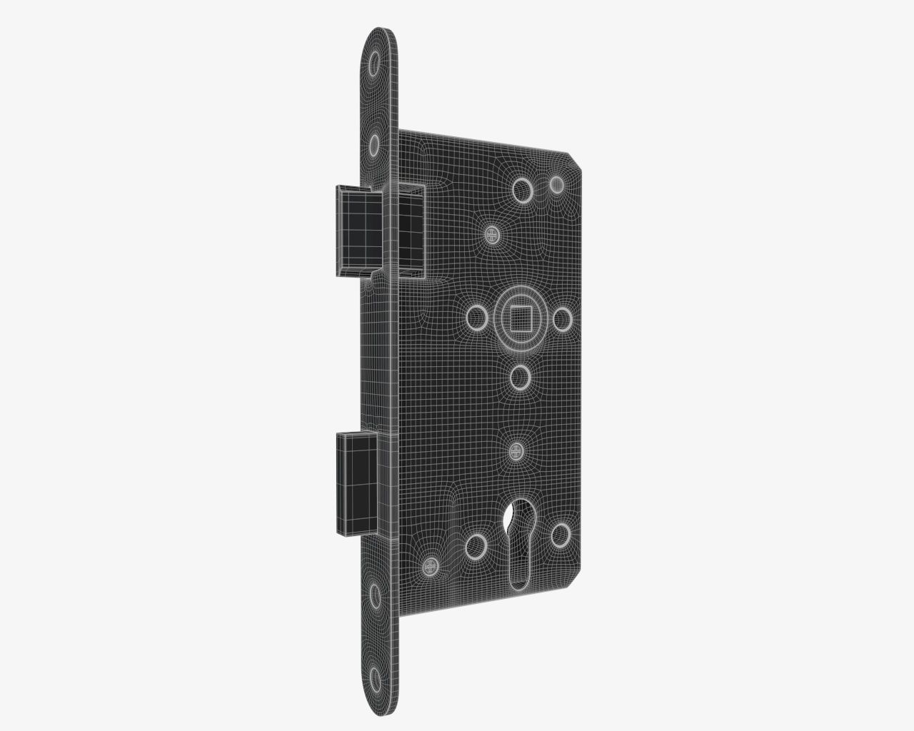 standard door lock for interior doors 3D model_4