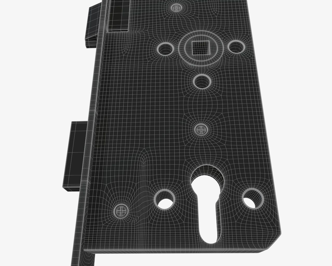 standard door lock for interior doors 3D model_6