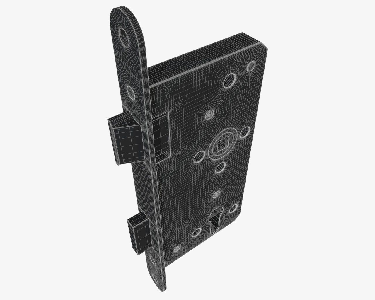 standard door lock for interior doors 3D model_5