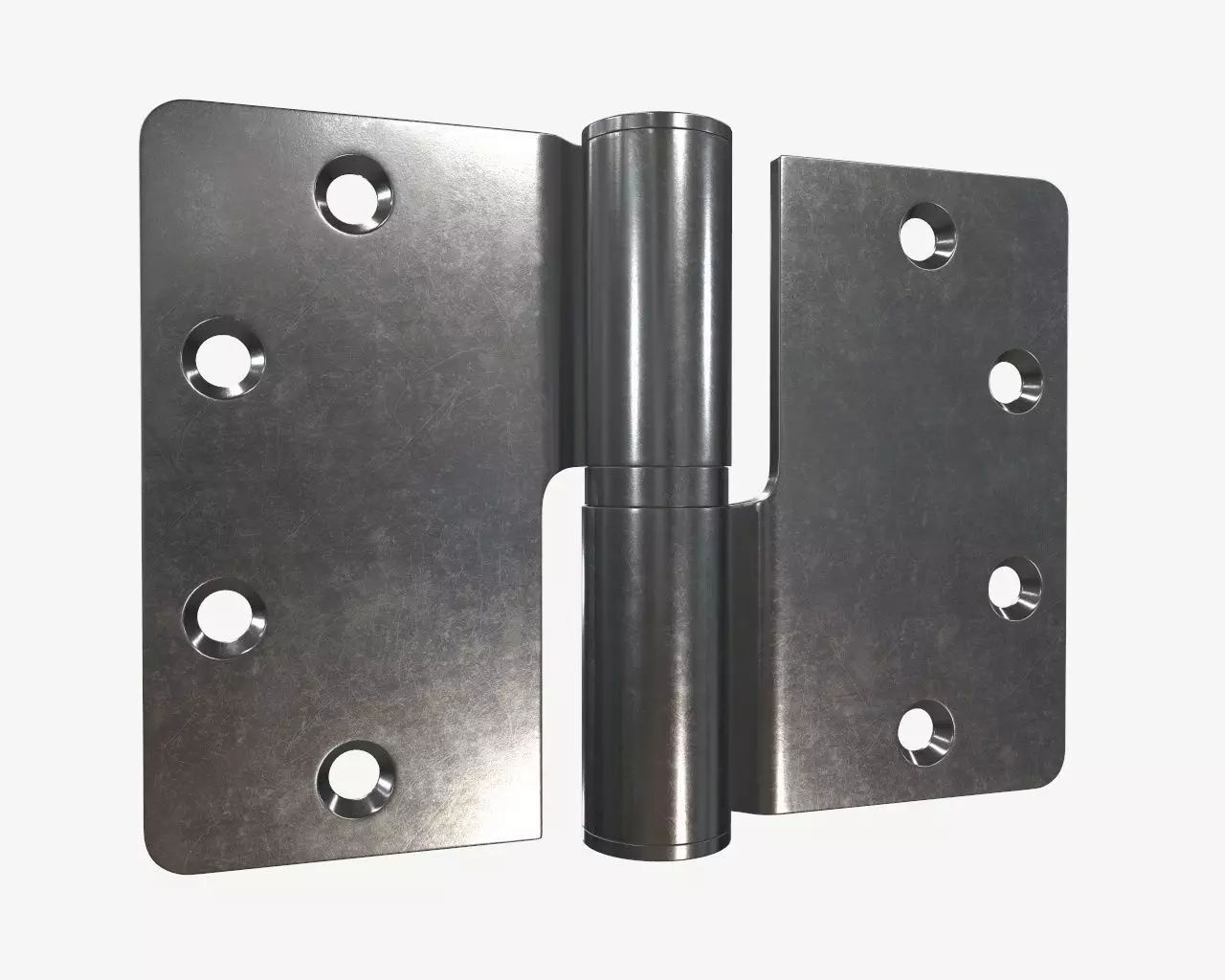 door lift off stainless steel hinge with round corners 90mm 3D model_0