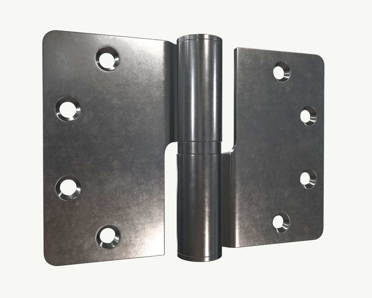 door lift off stainless steel hinge with round corners 90mm 3D model