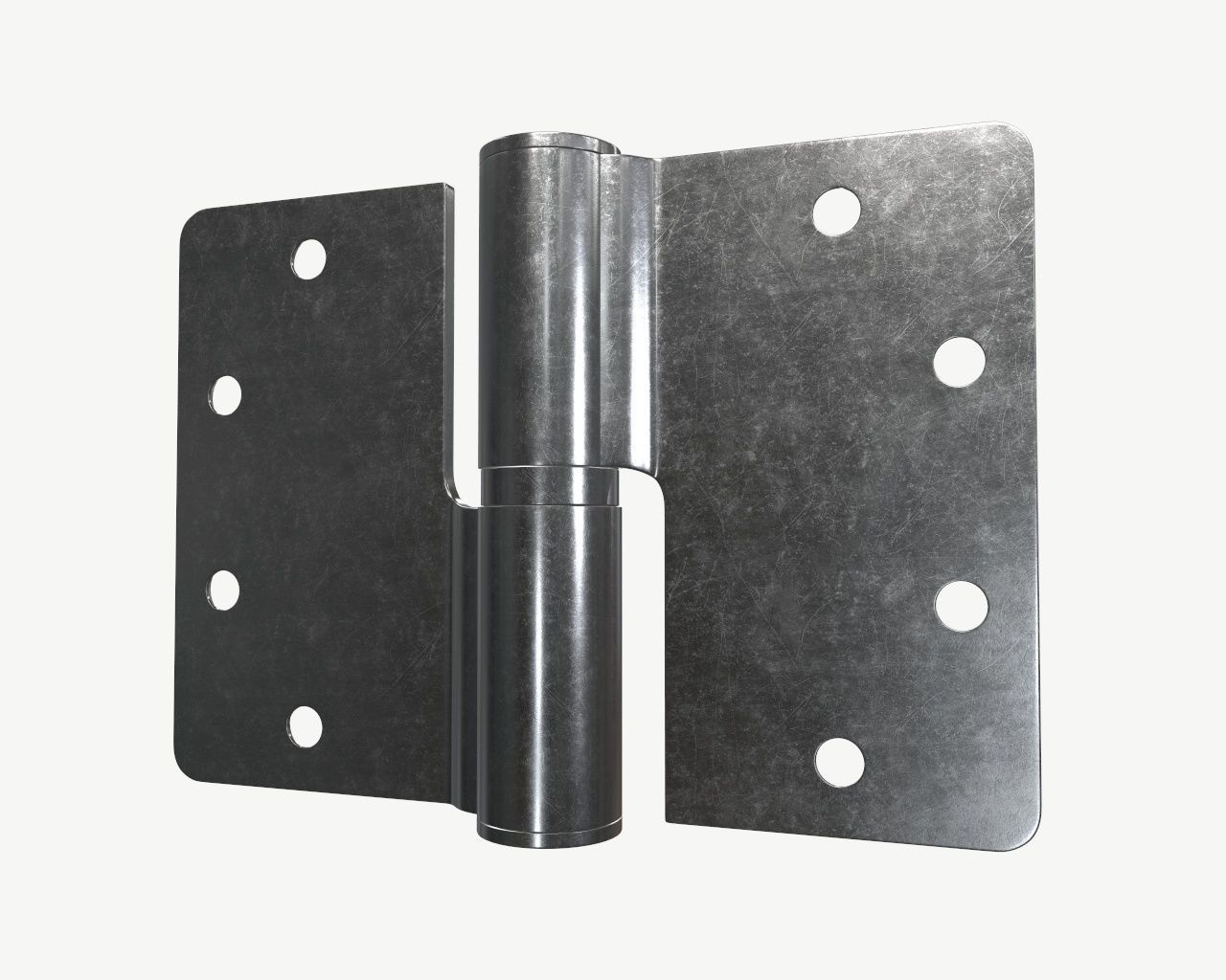 door lift off stainless steel hinge with round corners 90mm 3D model_2