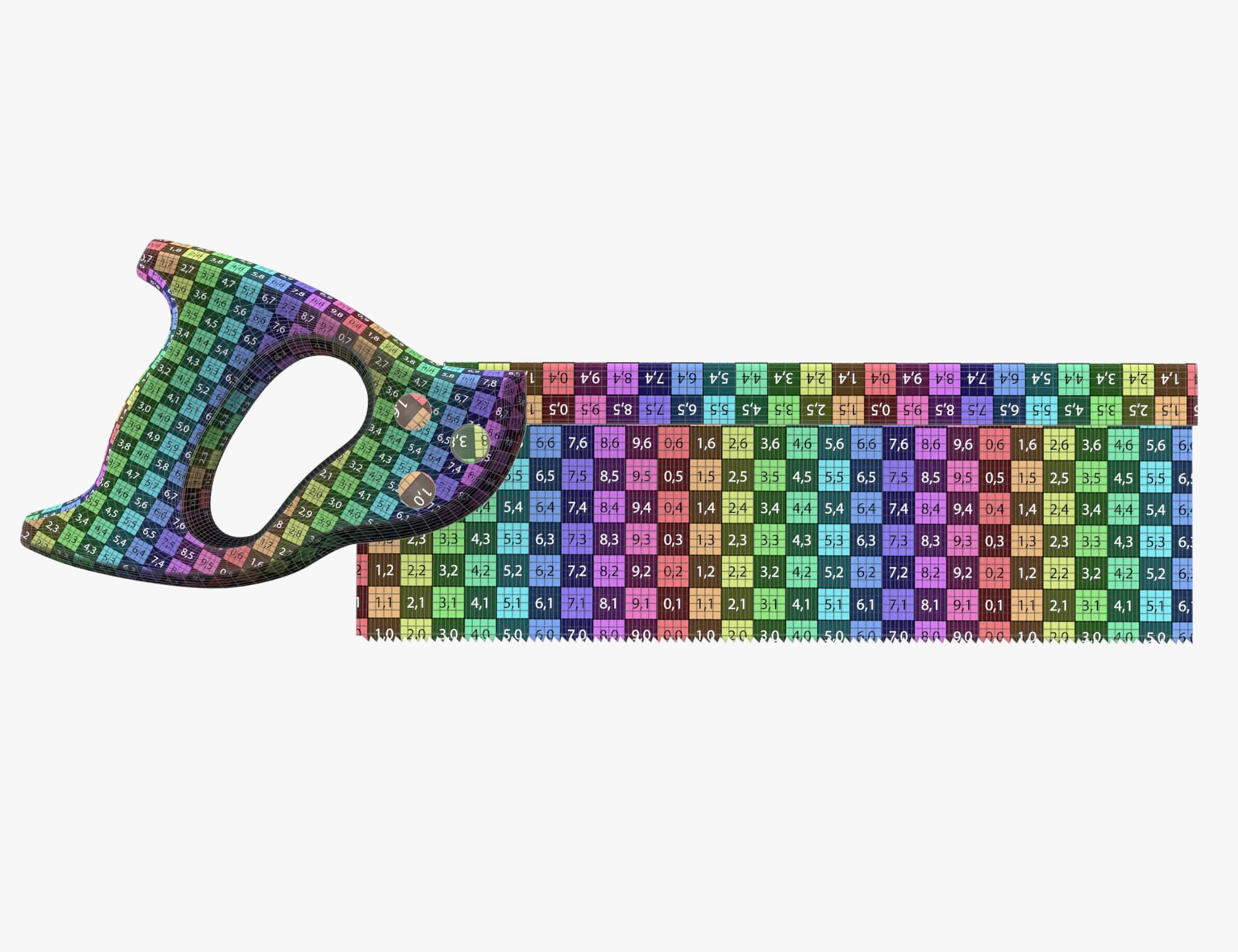 saw with red handle 3D model_4