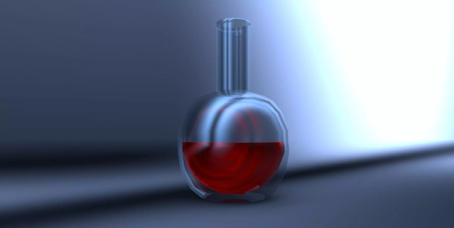 Balloon glass bottle with liquid inside Low-poly 3D model_0