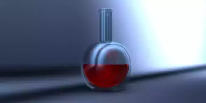 Balloon glass bottle with liquid inside Low-poly 3D model