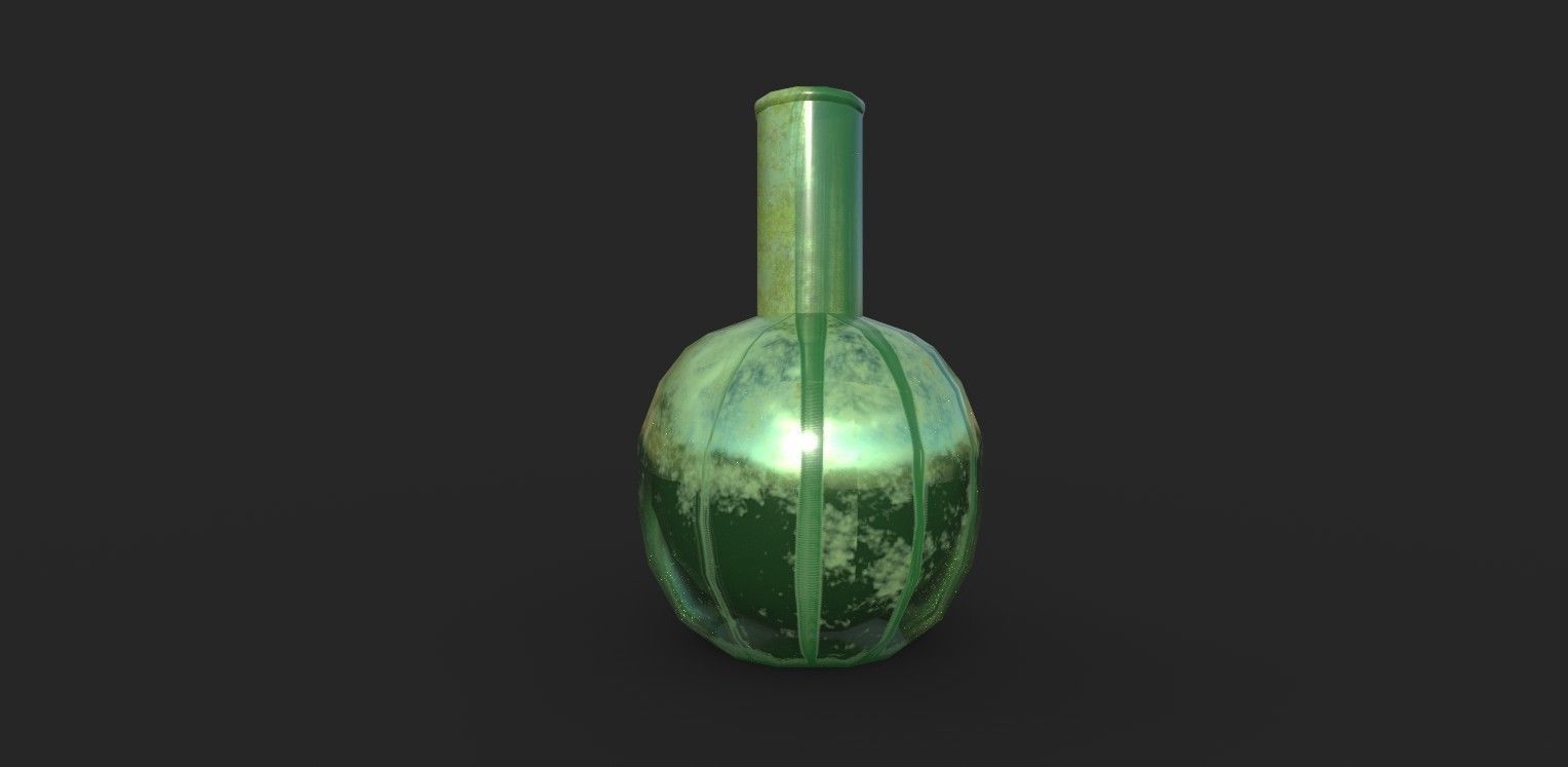 Balloon glass bottle with liquid inside Low-poly 3D model_7