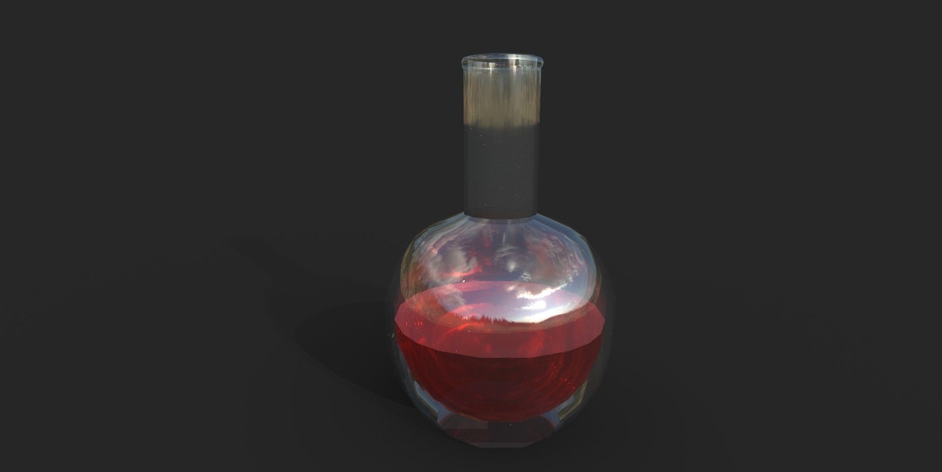 Balloon glass bottle with liquid inside Low-poly 3D model_1