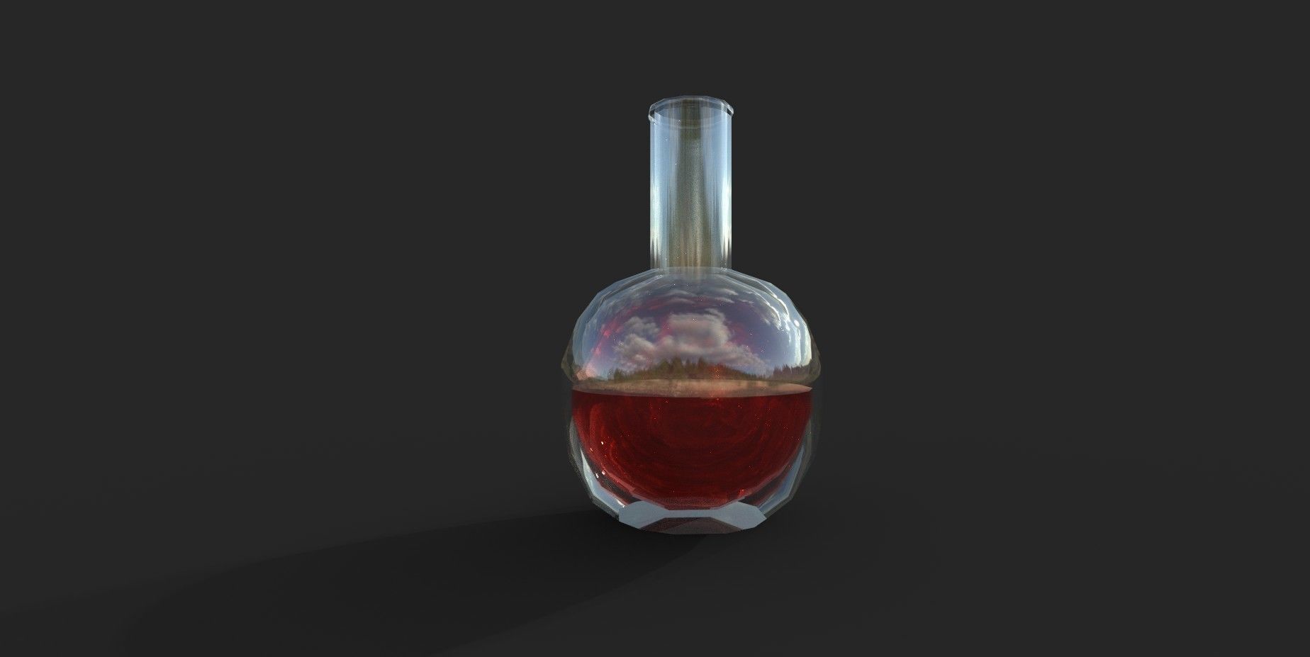 Balloon glass bottle with liquid inside Low-poly 3D model_4