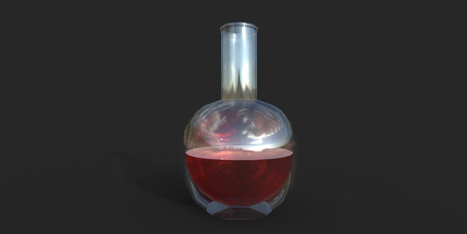 Balloon glass bottle with liquid inside Low-poly 3D model_2