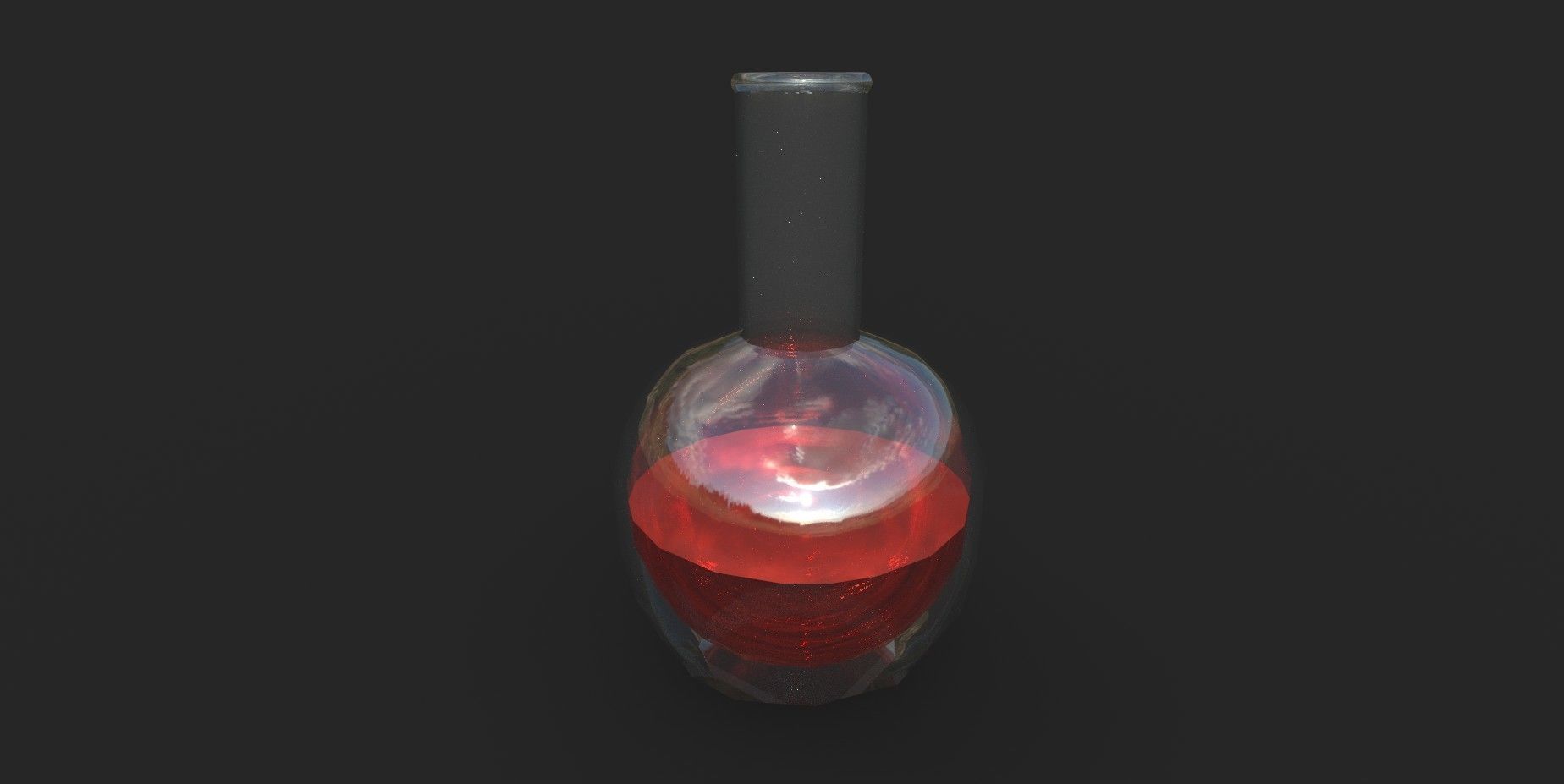 Balloon glass bottle with liquid inside Low-poly 3D model_5
