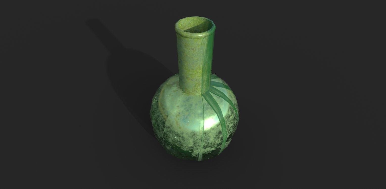 Balloon glass bottle with liquid inside Low-poly 3D model_6
