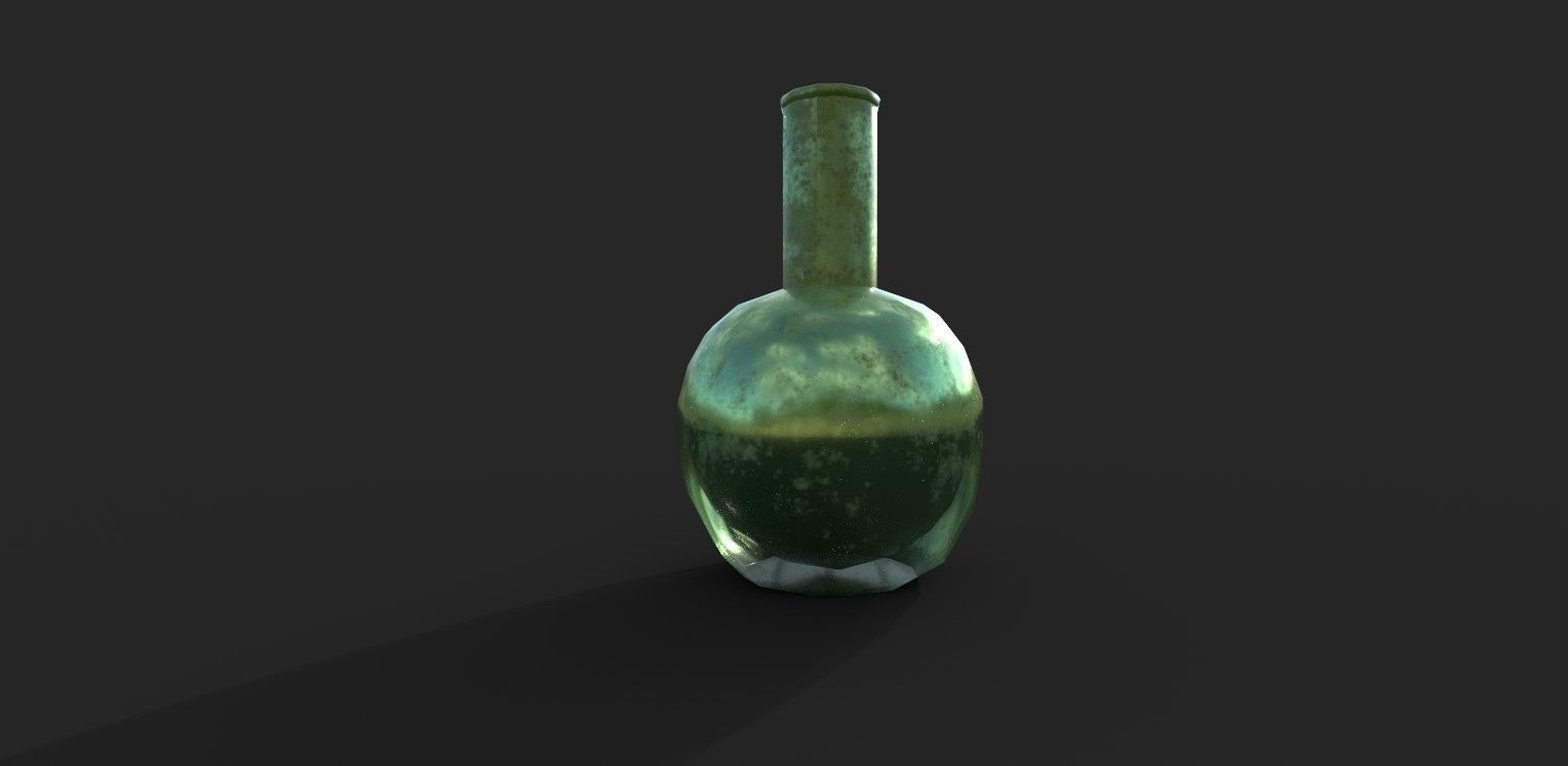Balloon glass bottle with liquid inside Low-poly 3D model_9