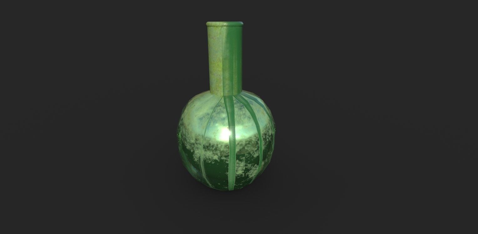 Balloon glass bottle with liquid inside Low-poly 3D model_10