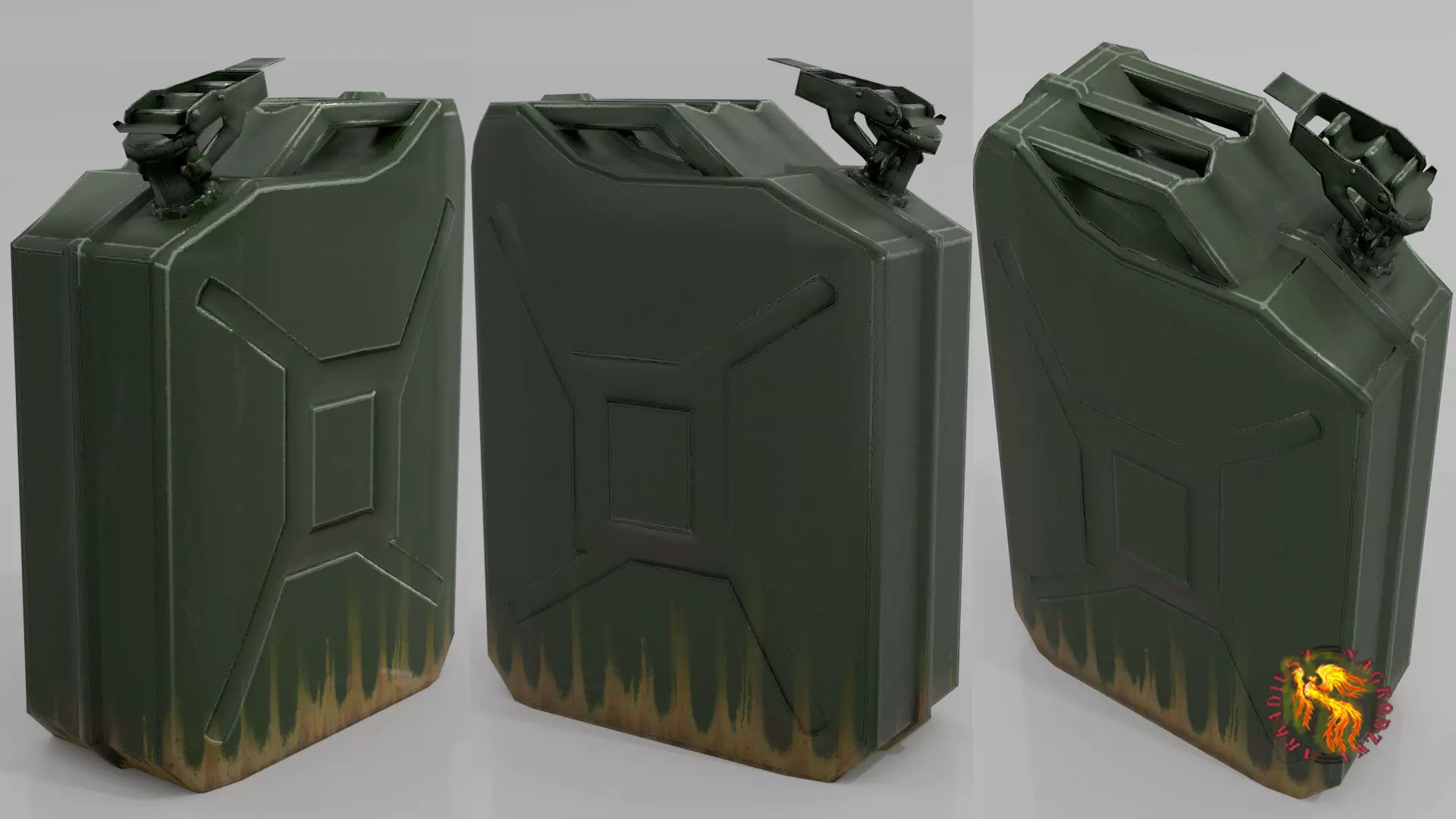 canister 2 grenade Low-poly 3D model_0