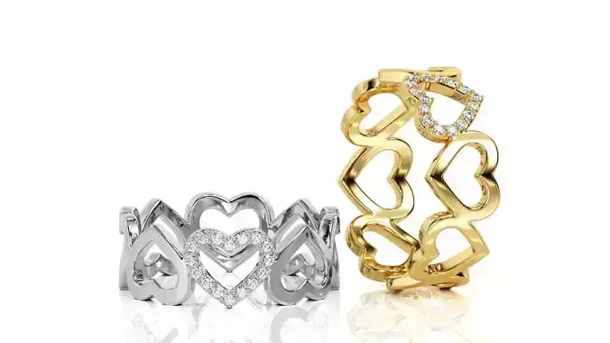 Heart Ring Band R 0073