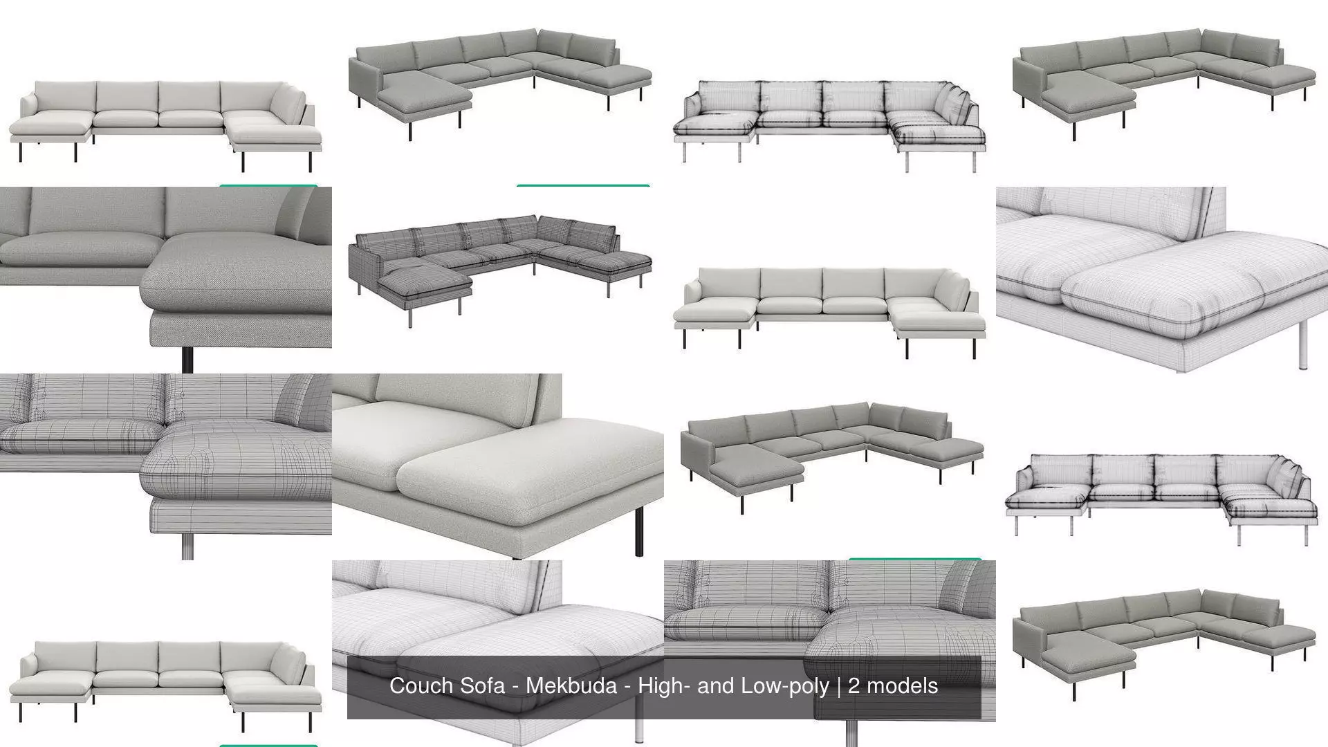Couch Sofa - Mekbuda - High- and Low-poly 3D Model Pack