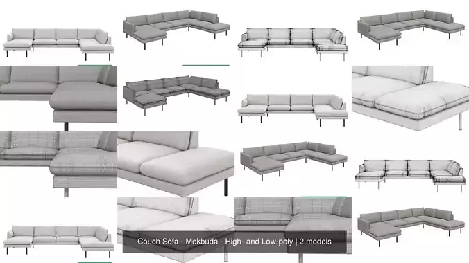 Couch Sofa - Mekbuda - High- and Low-poly