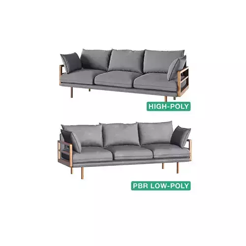 Couch Sofa - Propus - High- and Low-poly