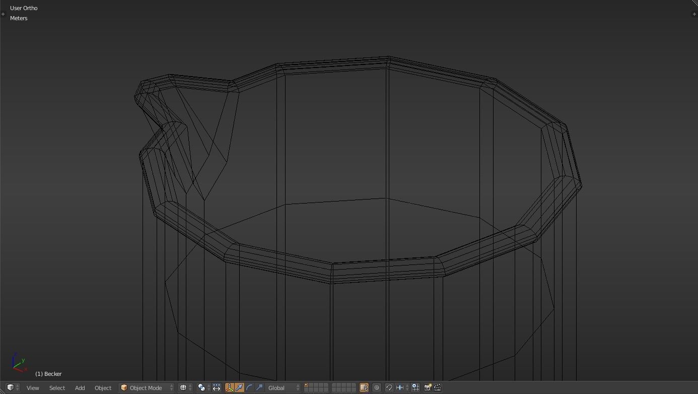 Becker liquid measuring cup Low-poly 3D model_12