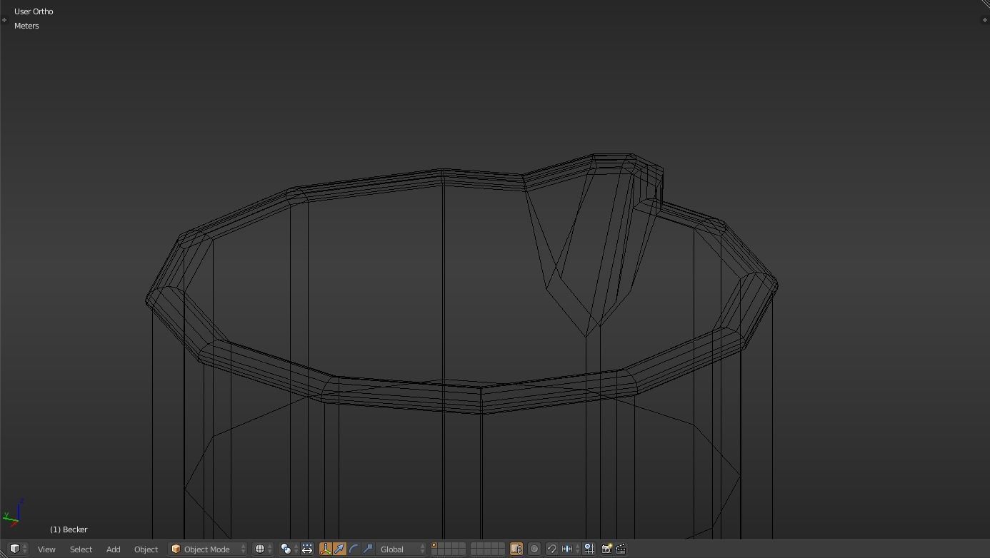 Becker liquid measuring cup Low-poly 3D model_14