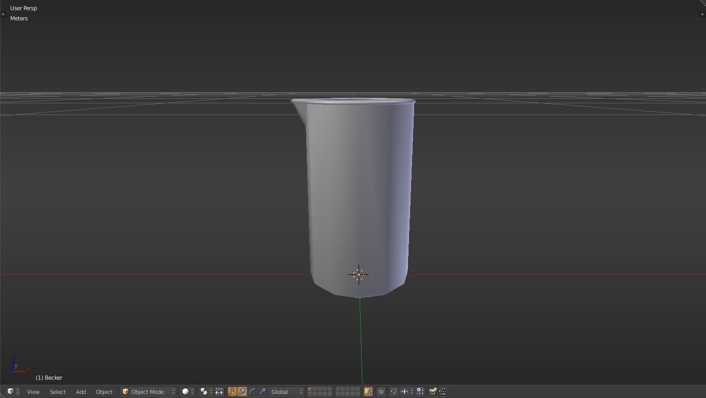 Becker liquid measuring cup Low-poly 3D model_21