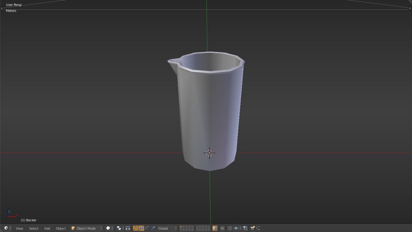 Becker liquid measuring cup Low-poly 3D model_11