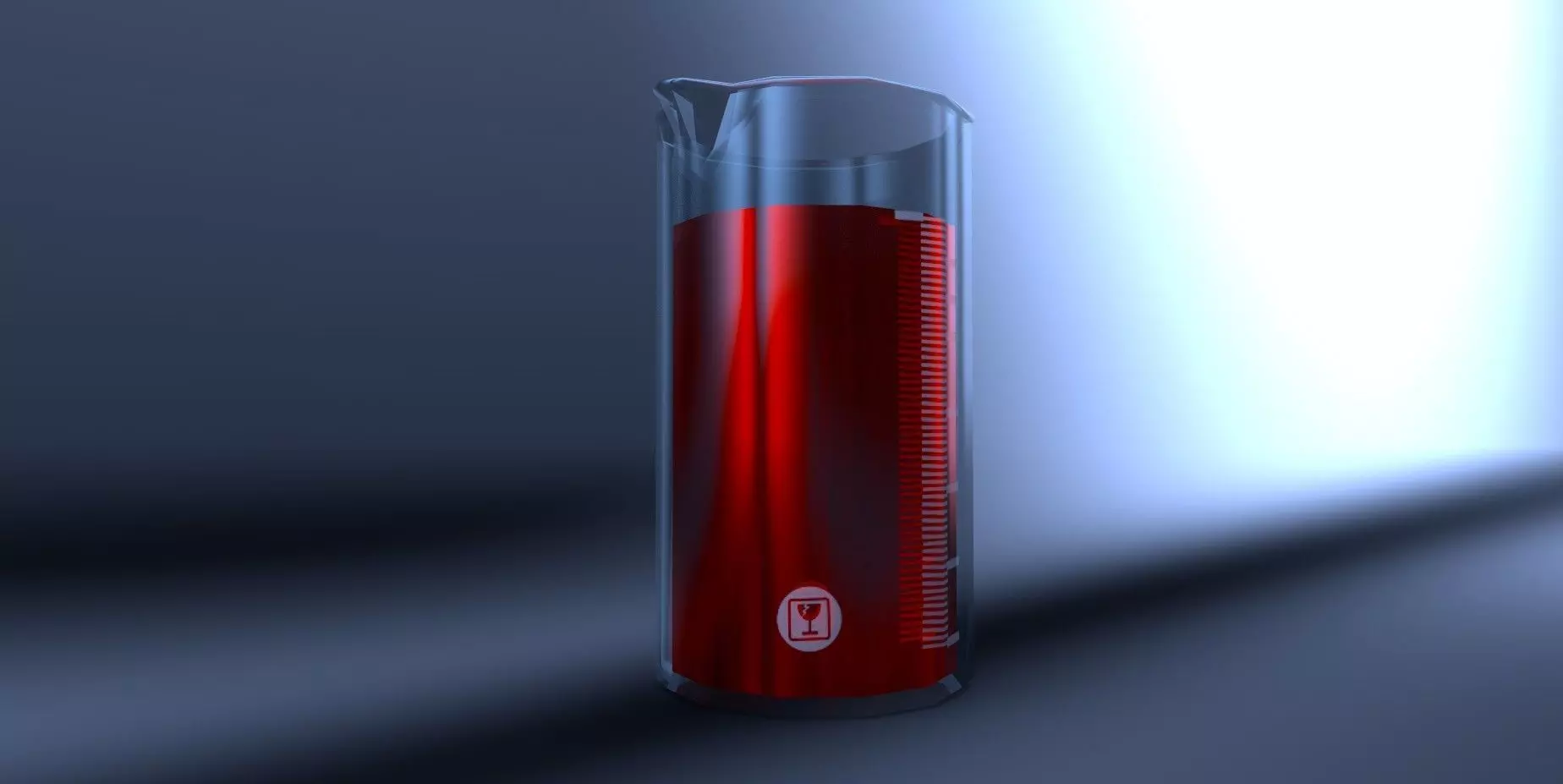 Becker liquid measuring cup Low-poly 3D model_0