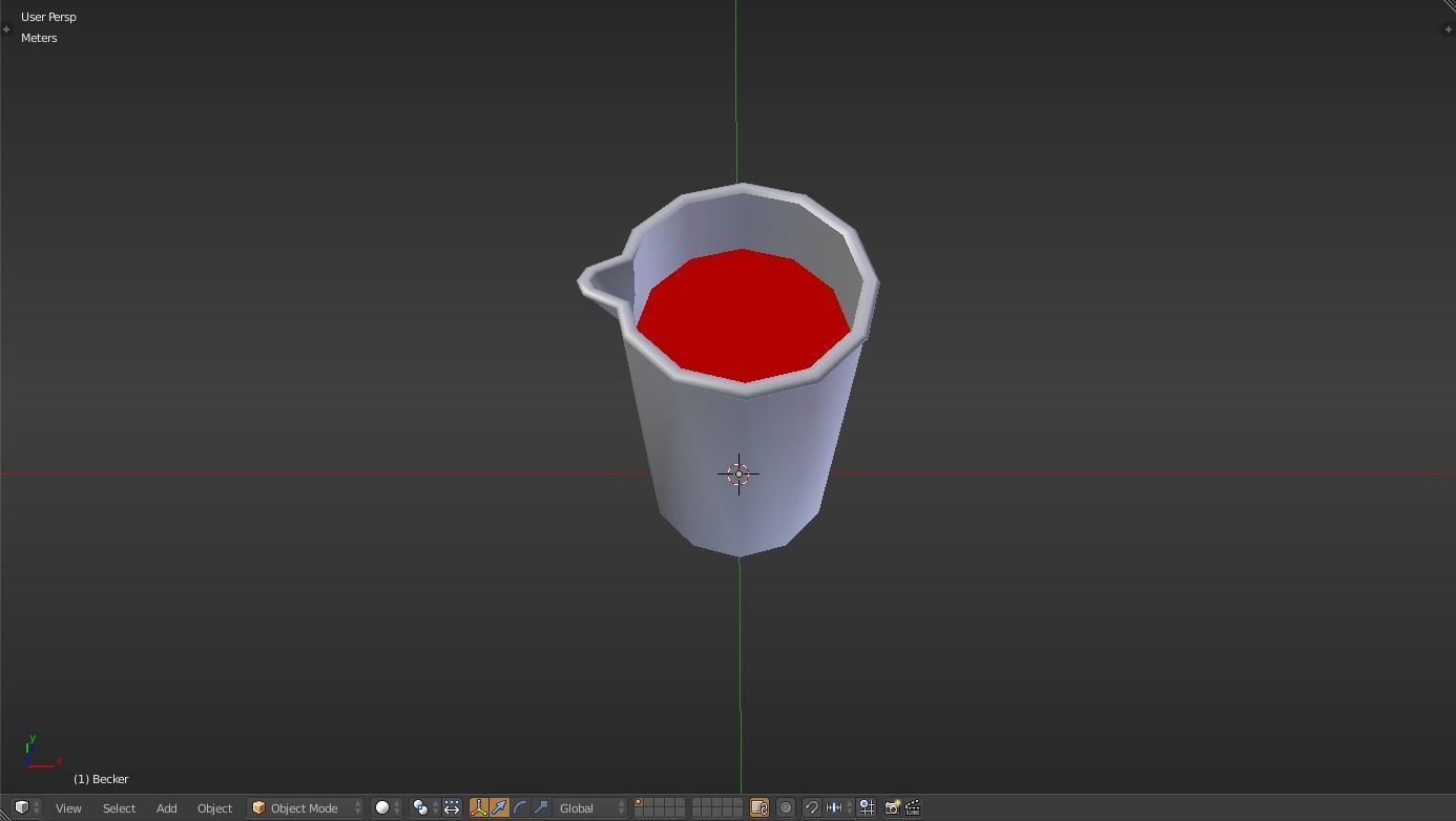 Becker liquid measuring cup Low-poly 3D model_24