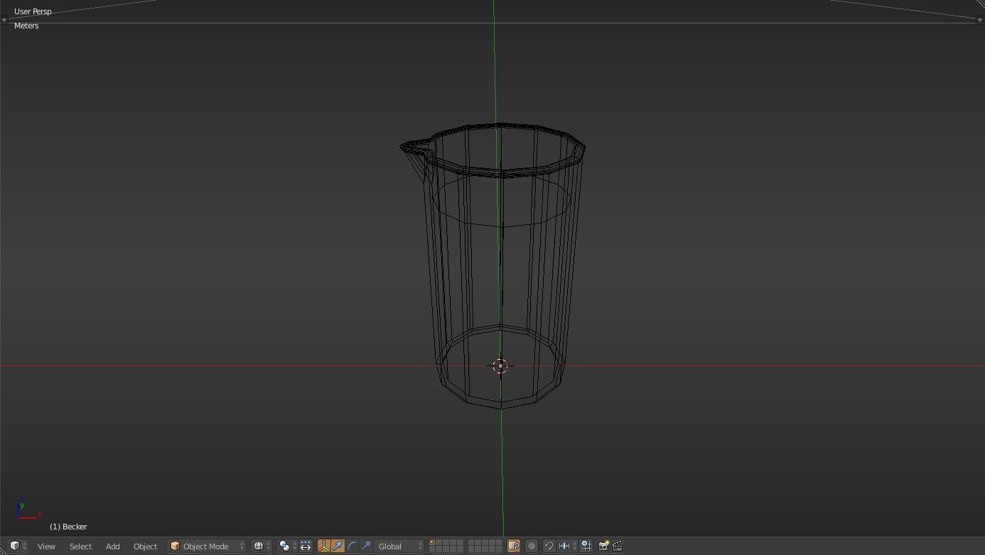 Becker liquid measuring cup Low-poly 3D model_10
