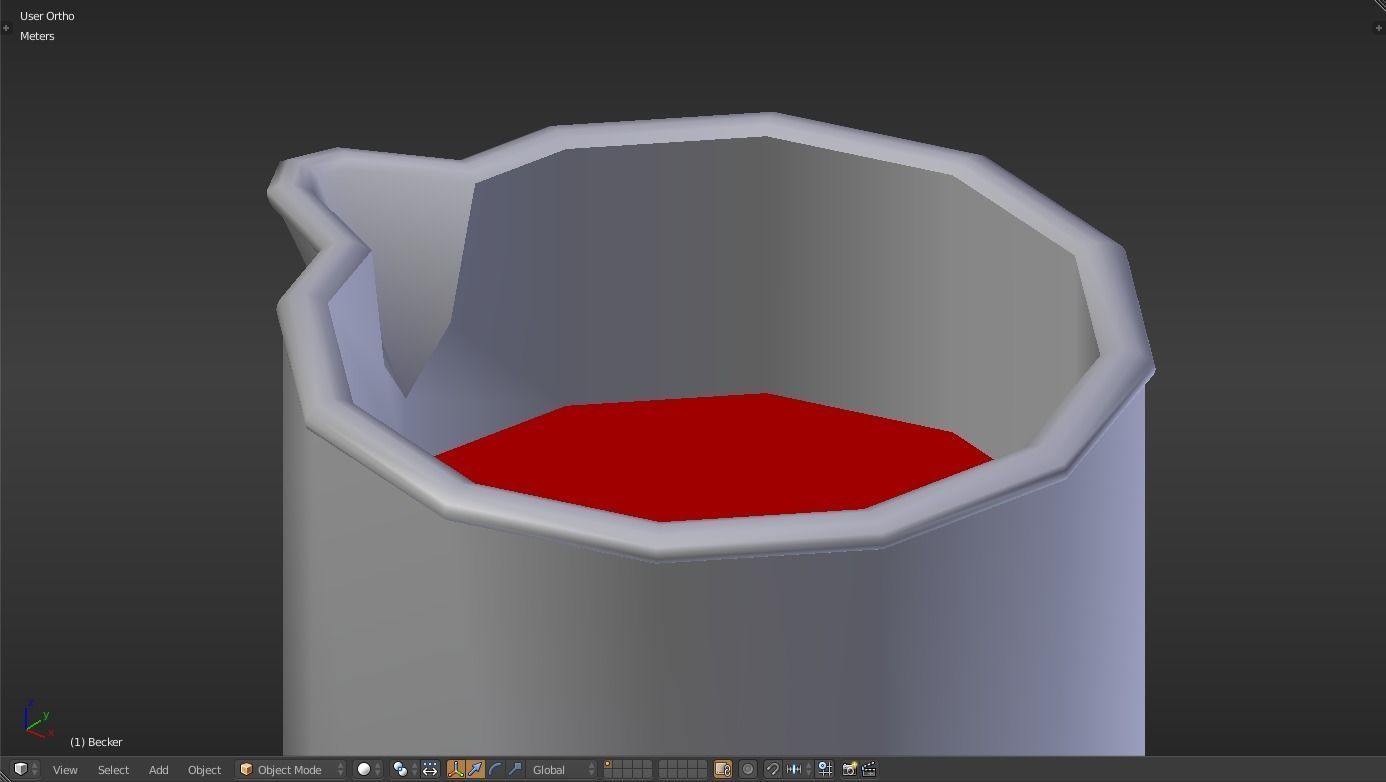 Becker liquid measuring cup Low-poly 3D model_13