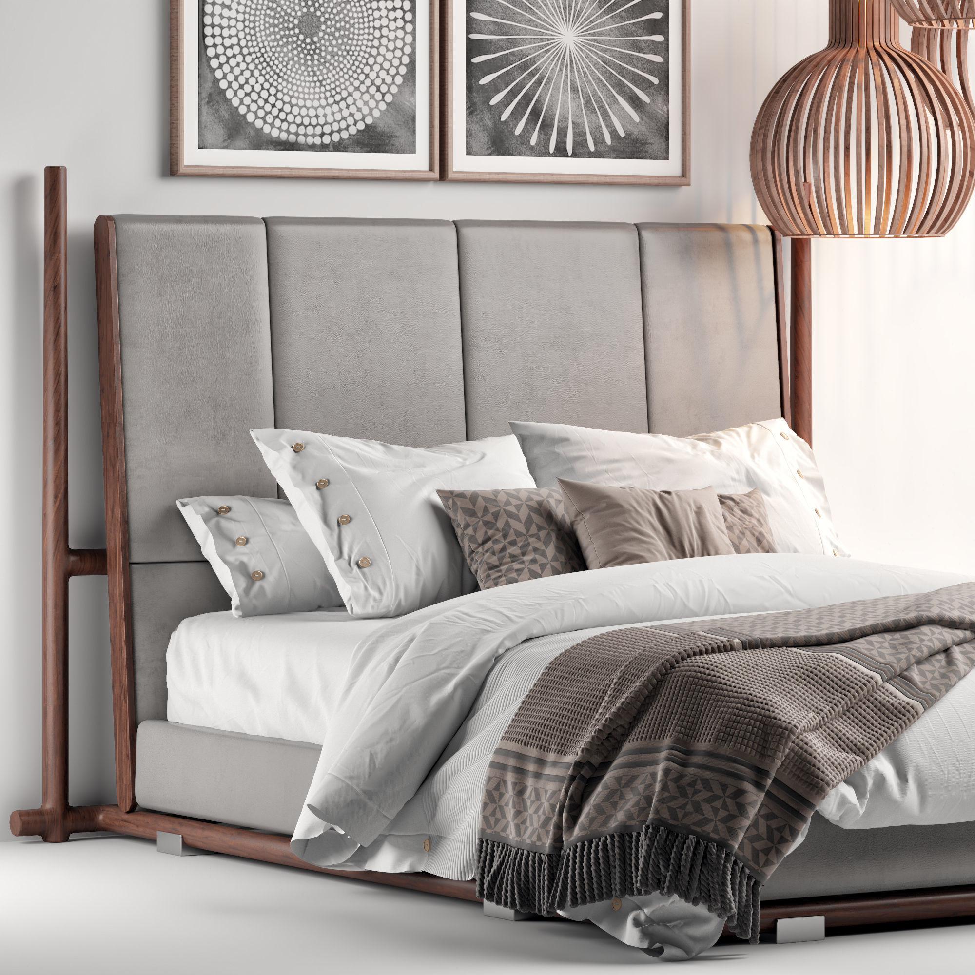 Flexform MOOD Icaro Bed 3D model_1