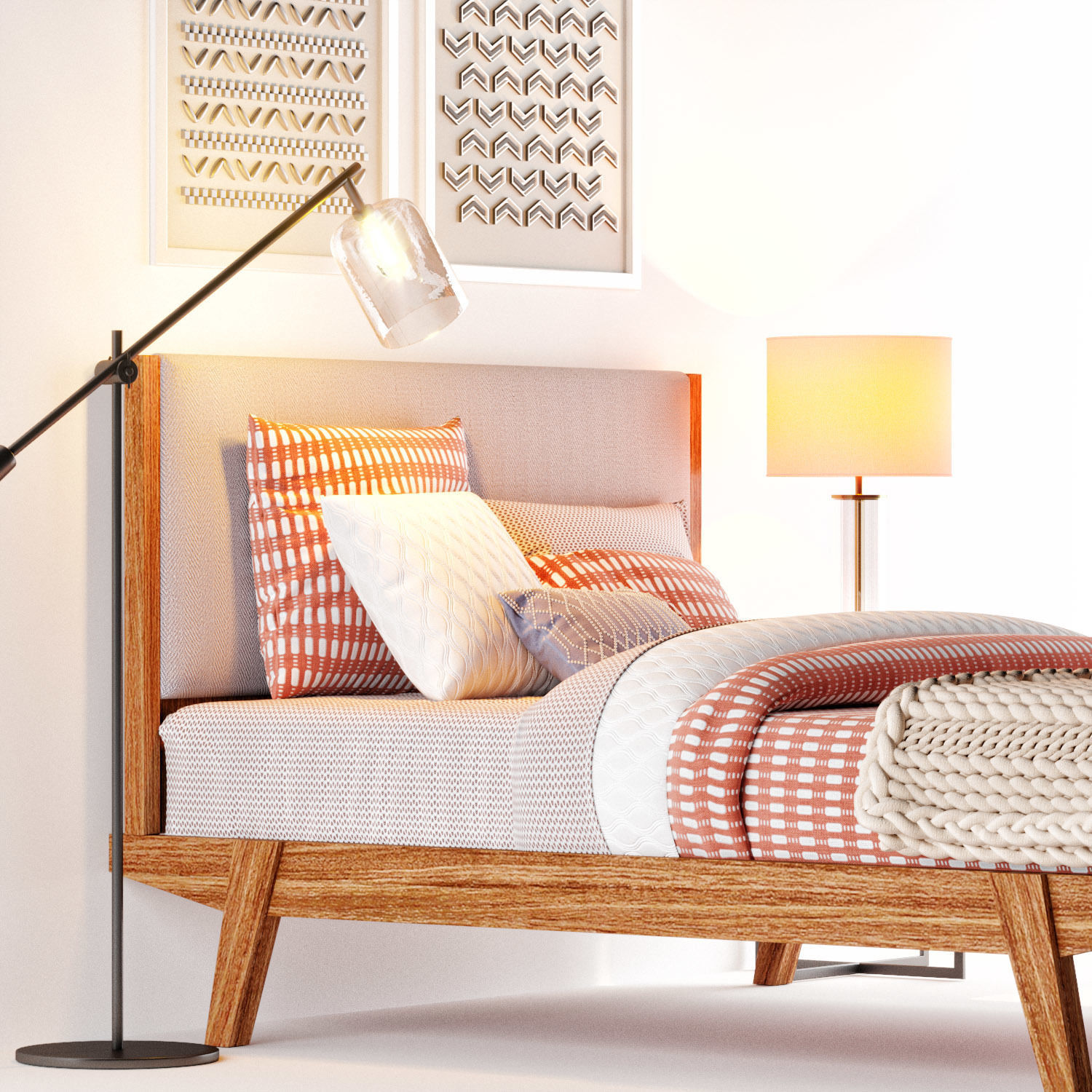 Westelm Morden Bed Linen Weave 3D model_1