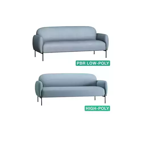 Couch Sofa - Mebutsa - High- and Low-poly 3D Model Collection