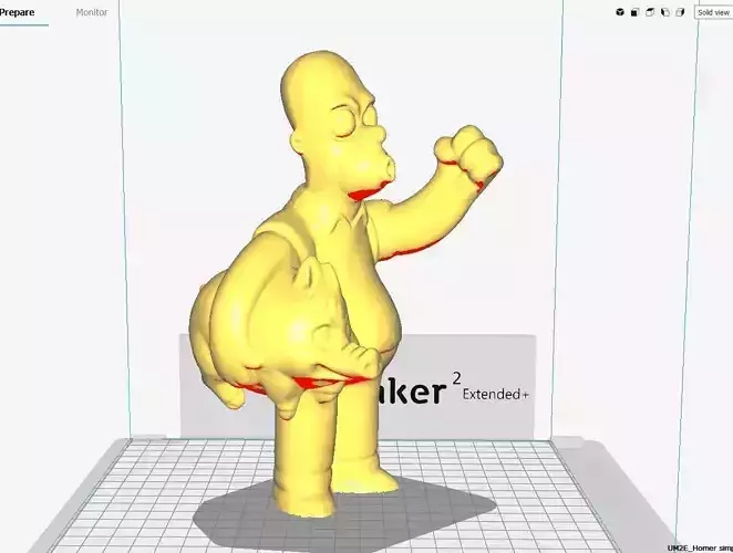 Homer Simpson 3D print ready