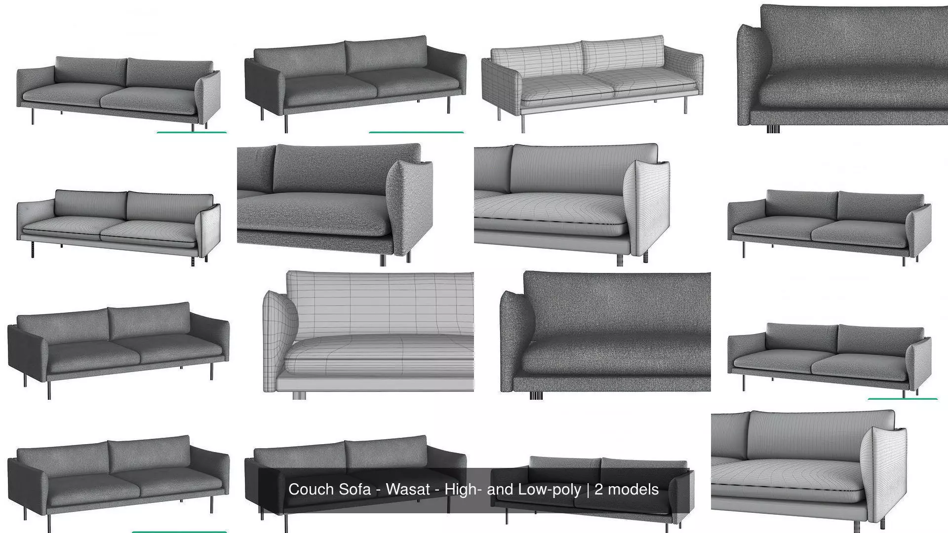 Couch Sofa - Wasat - High- and Low-poly 3D Model Collection_1
