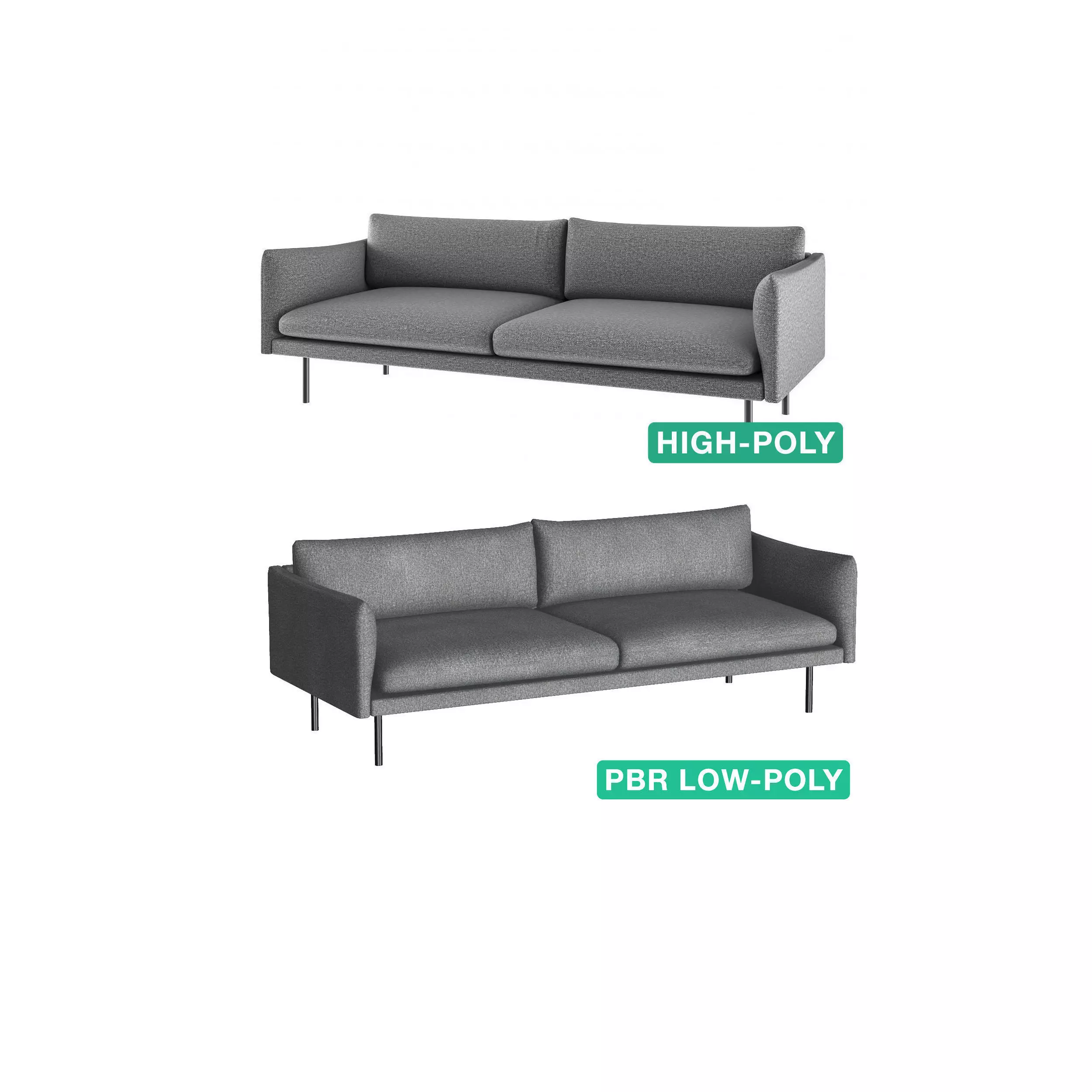 Couch Sofa - Wasat - High- and Low-poly 3D Model Collection_0