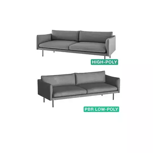 Couch Sofa - Wasat - High- and Low-poly