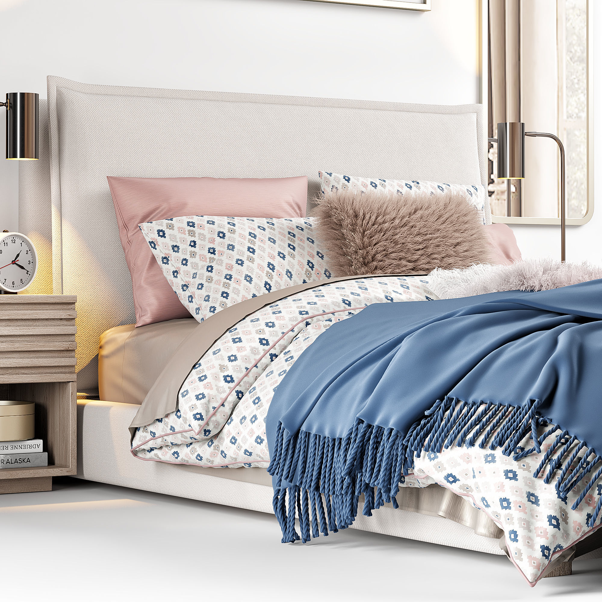 RH Sloane Upholstered Bed 3D model_1